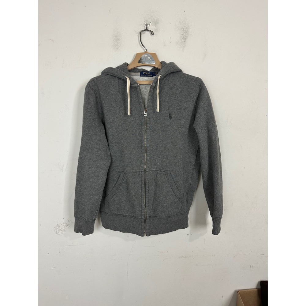 Polo Ralph Lauren Mens Grey Full Zip Hoodie Fleece Pony Logo M 710625887020